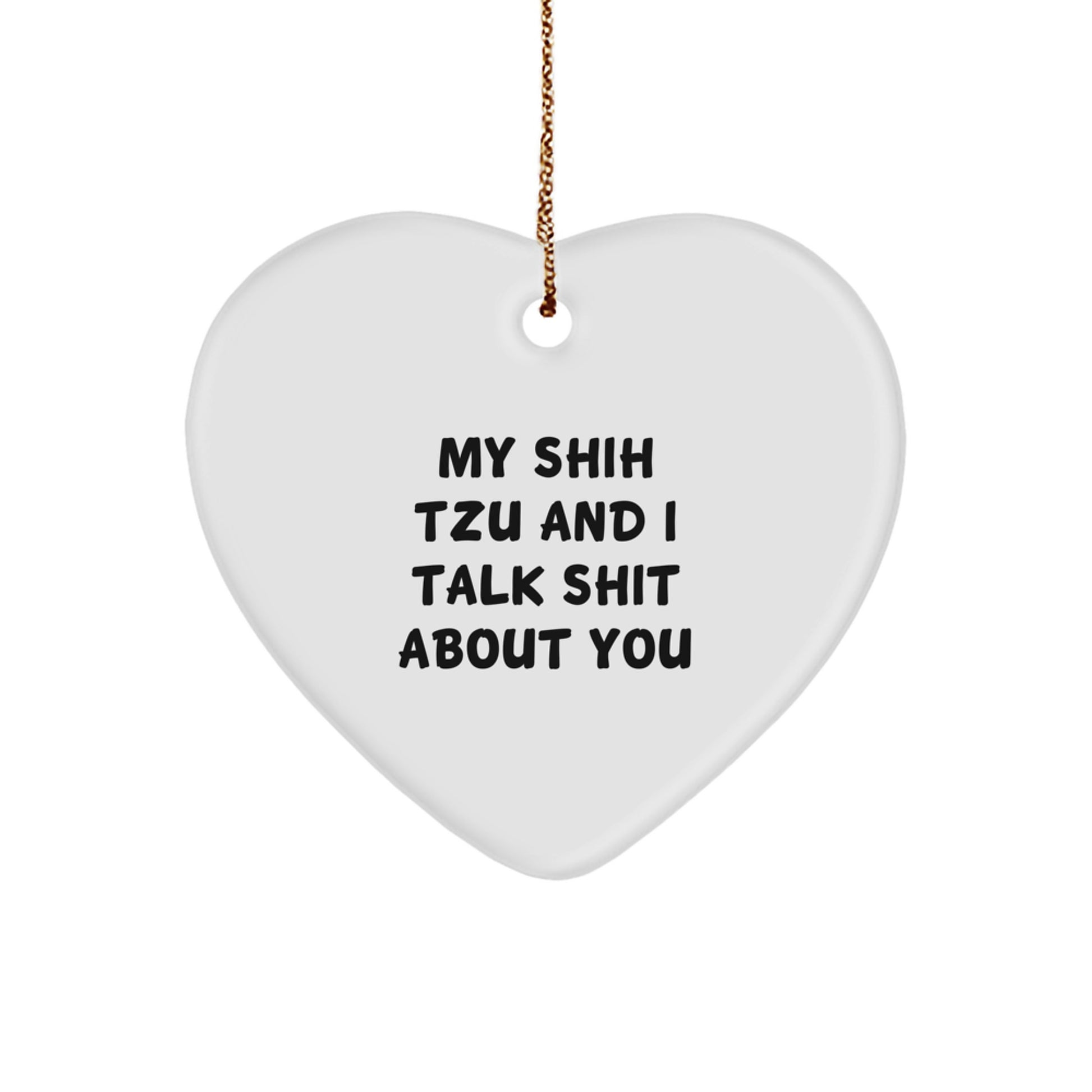 Funny Shih Tzu Dog Heart Ornament Gifts from Friends, Coworkers or Family for Christmas - Image 1