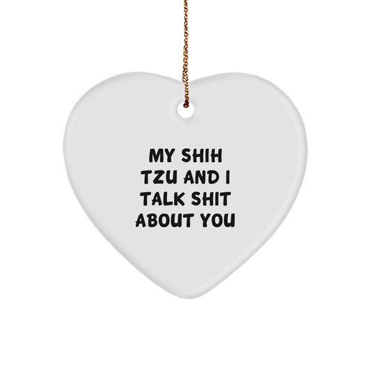 Funny Shih Tzu Dog Heart Ornament Gifts from Friends, Coworkers or Family for Christmas - Image 1