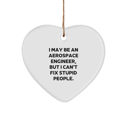 Aerospace Engineer Gifts for Him - Funny Christmas Heart Ornament - Gift from Friends to Aerospace Engineer - Image 1