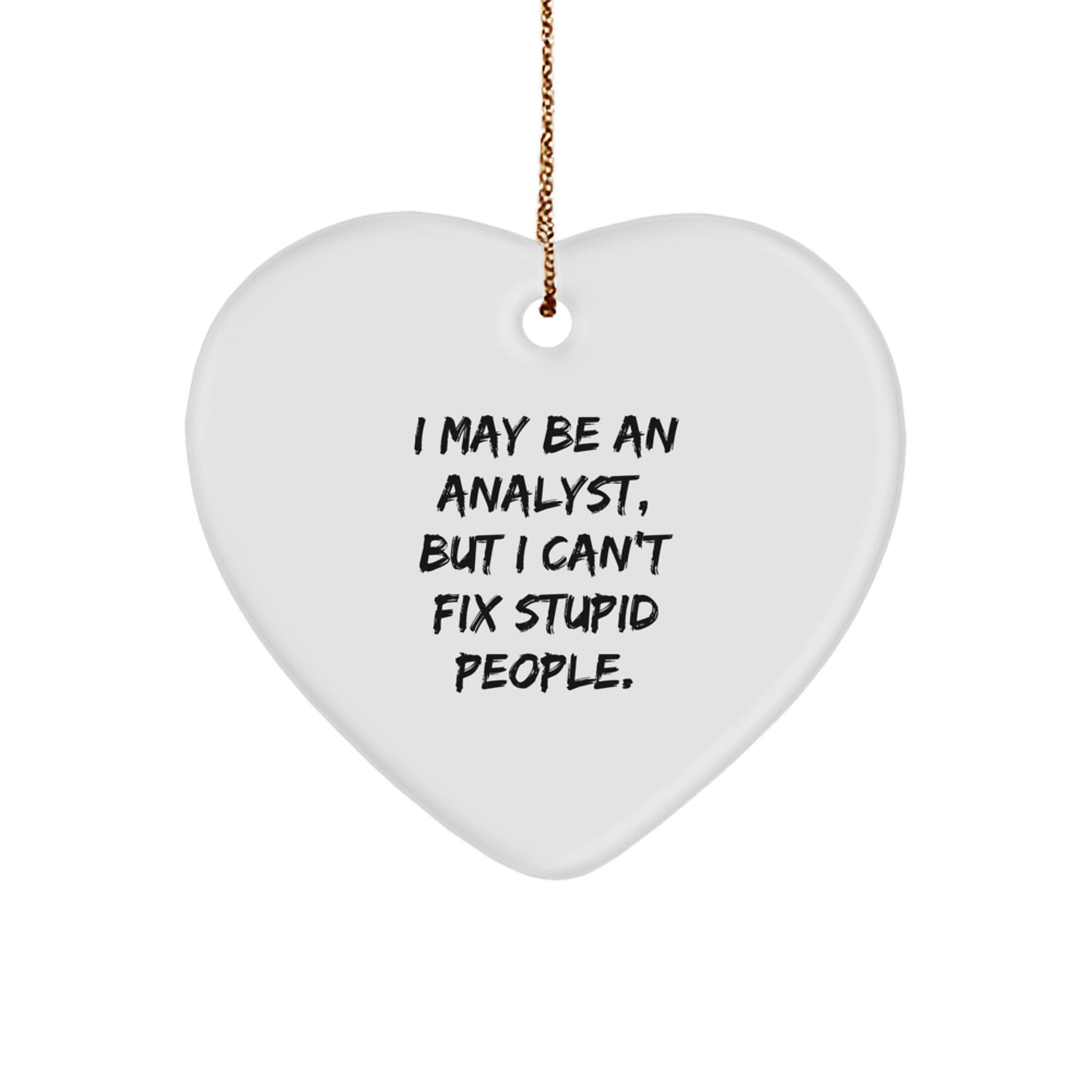 Funny Analyst Heart Ornament Gifts for Men from Family - I May Be an Analyst but I Can't Fix Stupid People Christmas Unique Gifts - Image 1