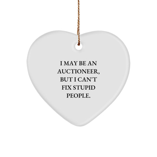 Funny Auctioneer Heart Ornament Gifts from Friends for Auctioneer Christmas Unique - Image 1
