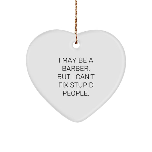 Funny Barber Heart Ornament Gifts from Men to Barber for Christmas Unique Gifts - Image 1