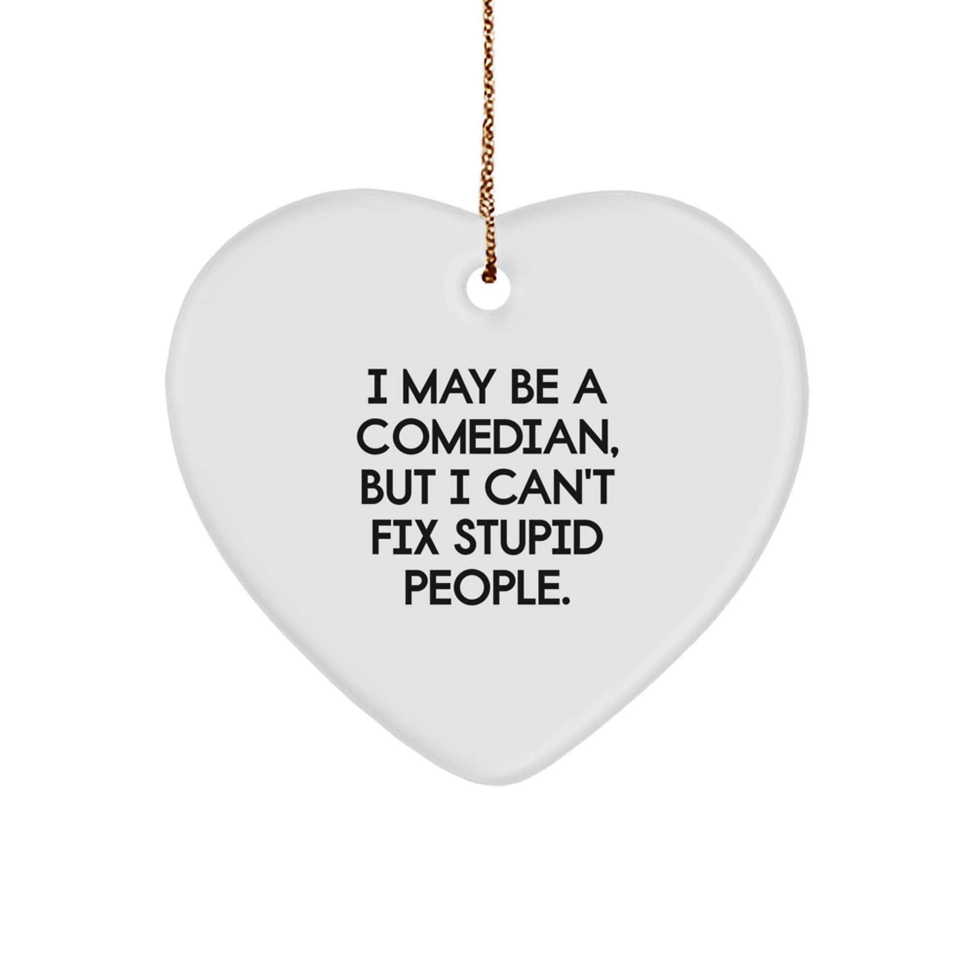 Funny Comedian Heart Ornament Gifts from Friends to Comedian Men and Women - Christmas Unique Gifts for Comedian Lover - White Heart Shaped - Image 1