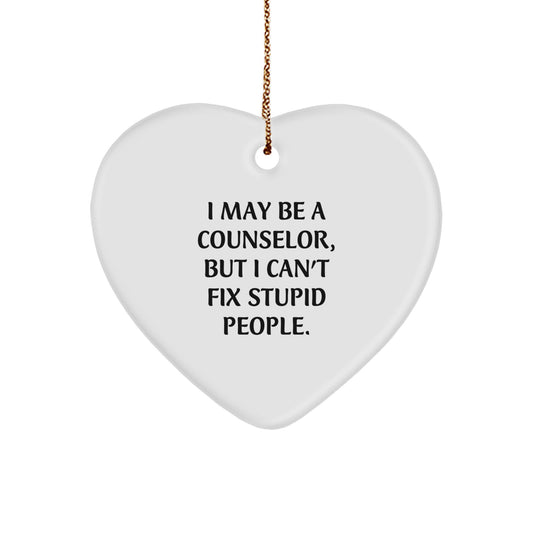 Funny Counselor Gifts for Friends, Inspirational Heart Ornament, Christmas Unique Gifts from Men, Women, Family - Image 1