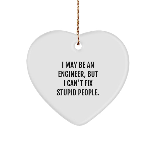 Engineer Heart Ornament Funny Gift from Friends for Christmas Unique - Image 1