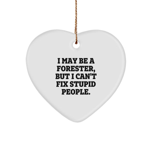 Funny Forester Heart Ornament Gifts from Men to Foresters for Christmas Unique Decorations - Image 1