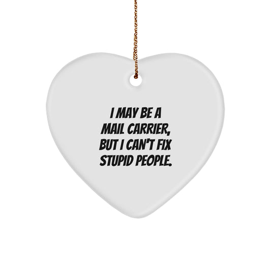 Funny Mail Carrier Heart Ornament, Gifts for Mail Carrier Men, Christmas Unique Gifts - Image 1