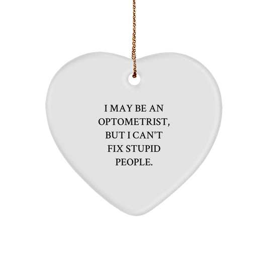 Funny Optometrist Gifts from Friends - Heart Ornament for Optometrist Men Women Coworkers Family Christmas - Image 1