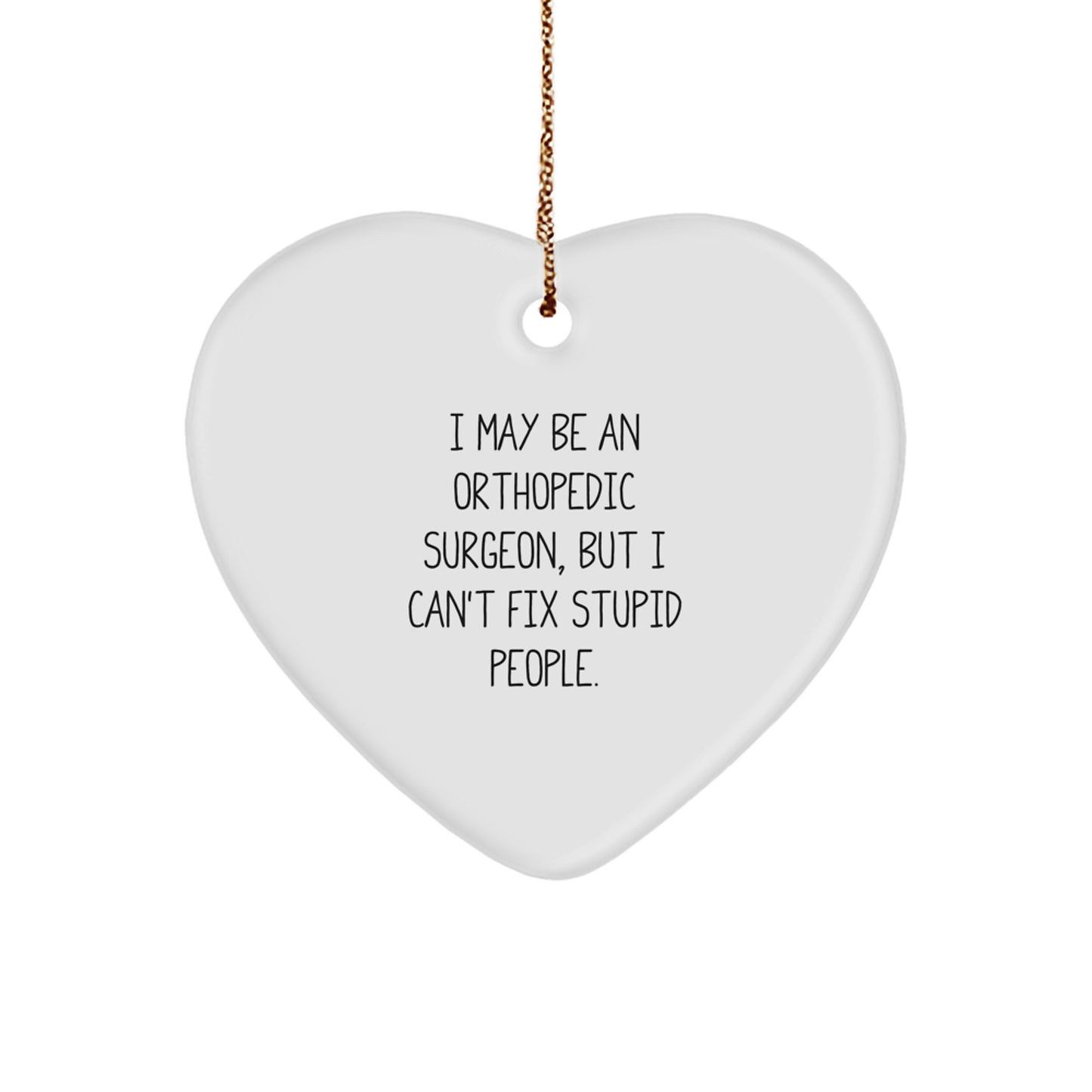 Funny Orthopedic Surgeon Gifts from Men to Women for Christmas Unique Ornaments with I May Be An Orthopedic Surgeon But I Cant Fix Stupid People Quote - Image 1