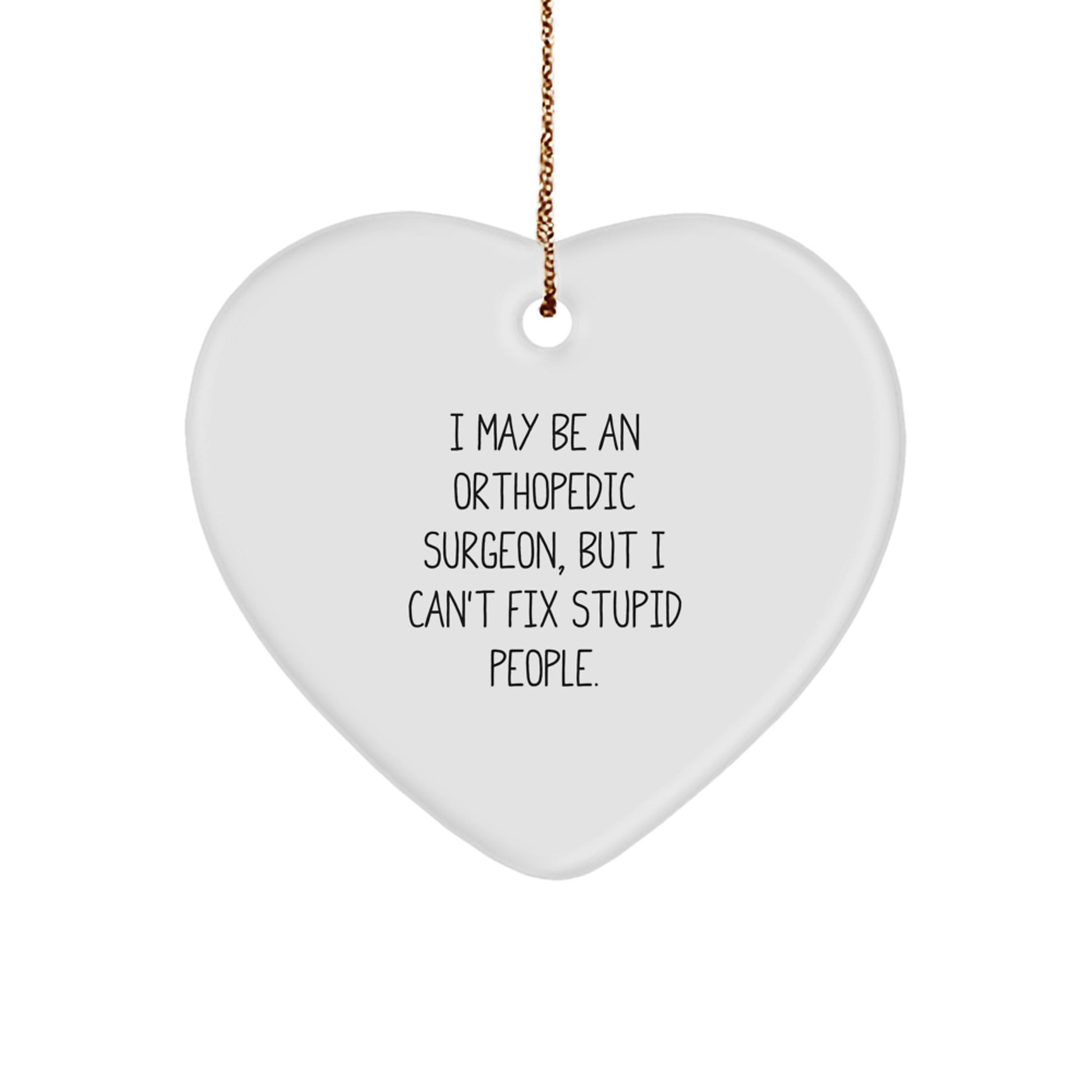 Funny Orthopedic Surgeon Gifts from Men to Women for Christmas Unique Ornaments with I May Be An Orthopedic Surgeon But I Cant Fix Stupid People Quote - Image 1