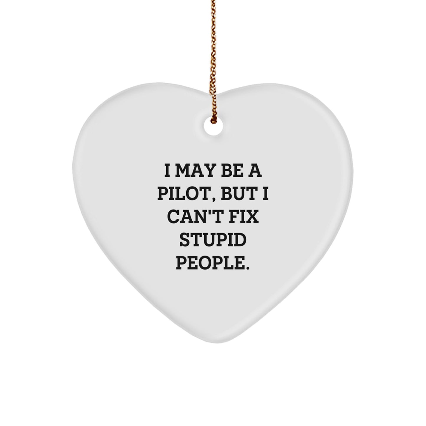 Funny Pilot Heart Ornament Gifts from Men to Pilot Friends - Christmas Unique Presents for Men - Image 1