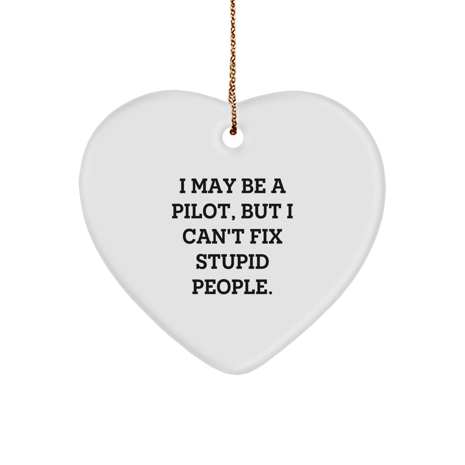 Funny Pilot Heart Ornament Gifts from Men to Pilot Friends - Christmas Unique Presents for Men - Image 1