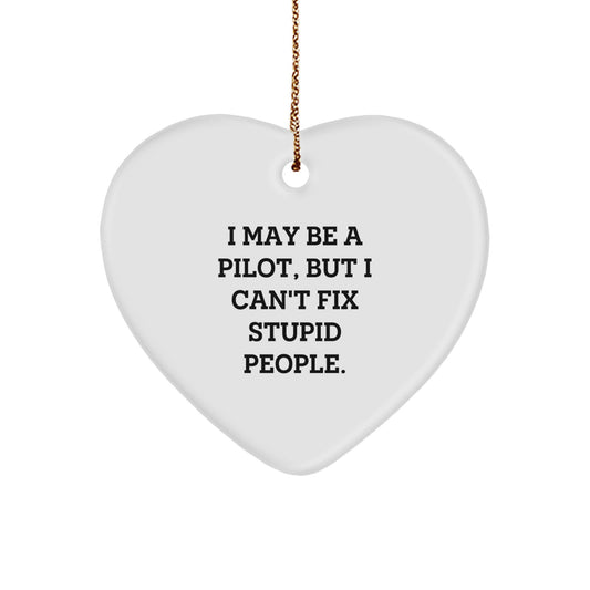 Funny Pilot Heart Ornament Gifts from Men to Pilot Friends - Christmas Unique Presents for Men - Image 1