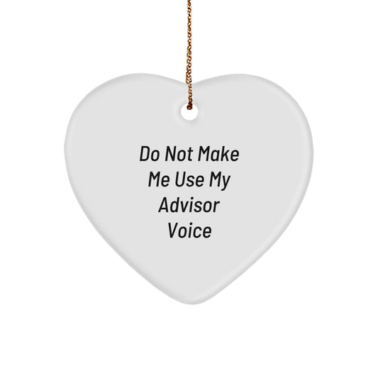 Funny Advisor Heart Ornament Gifts from Friends for Advisor, Christmas Unique Gifts, Heart Shaped Advisor Ornament, Gifts for Advisor - Image 1