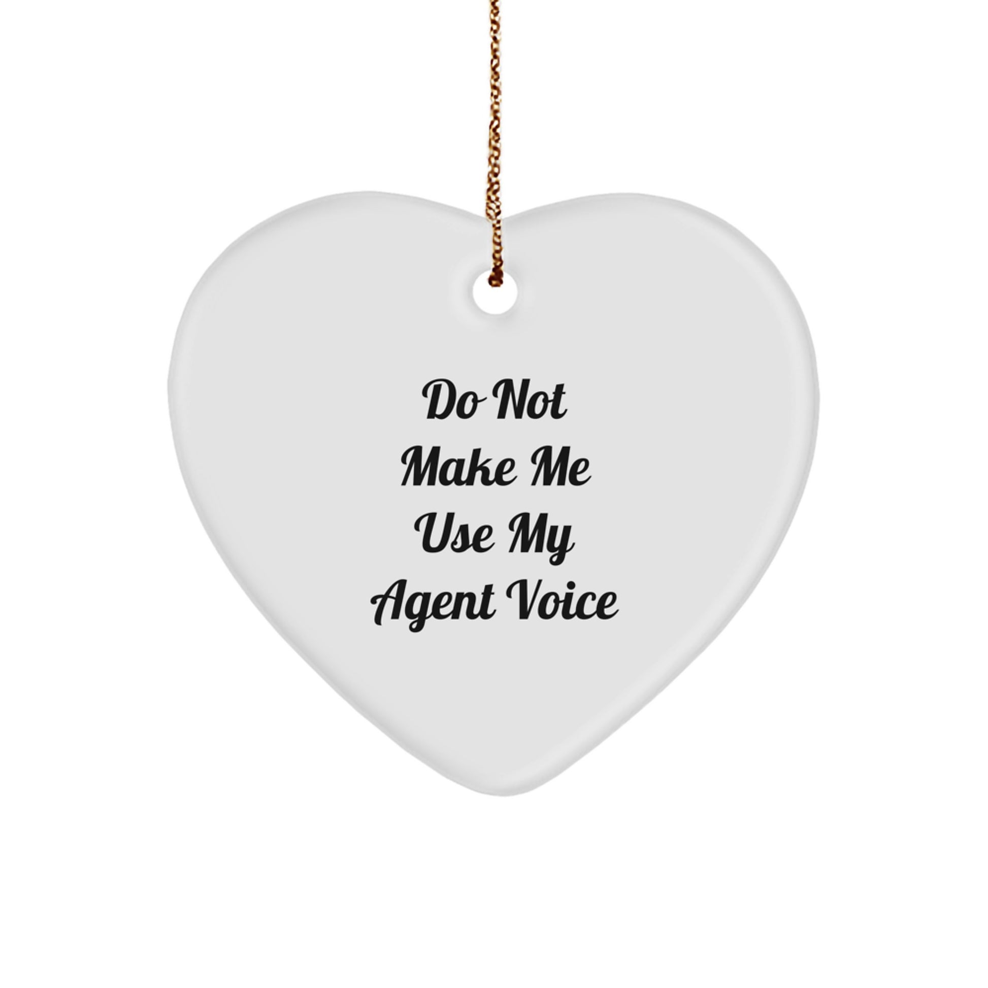 Funny Agent Gifts for Men, Unique Christmas Ornament, Heart Shaped Gift from Friends, Coworkers, Family - Image 1