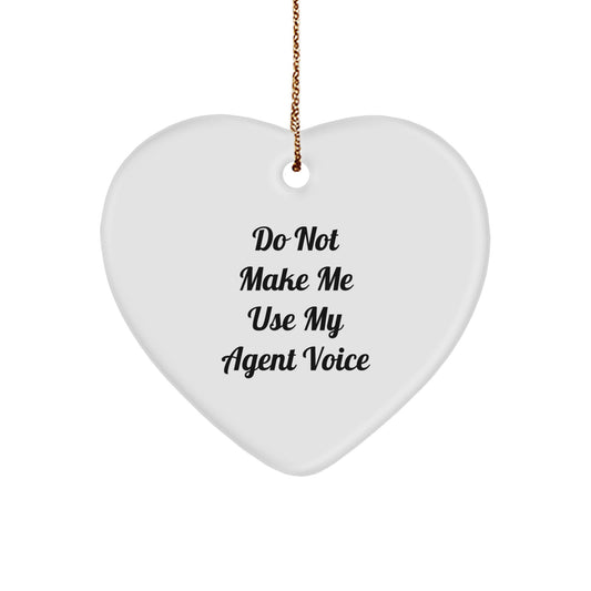 Funny Agent Gifts for Men, Unique Christmas Ornament, Heart Shaped Gift from Friends, Coworkers, Family - Image 1