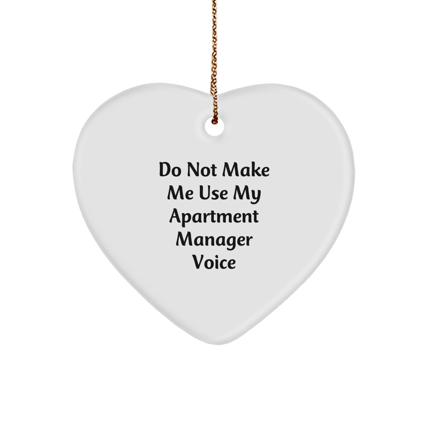 Funny Apartment Manager Gifts from Men, Heart Ornament for Apartment Managers, Christmas Unique Gifts - Image 1