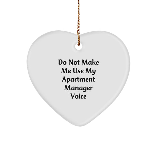 Funny Apartment Manager Gifts from Men, Heart Ornament for Apartment Managers, Christmas Unique Gifts - Image 1
