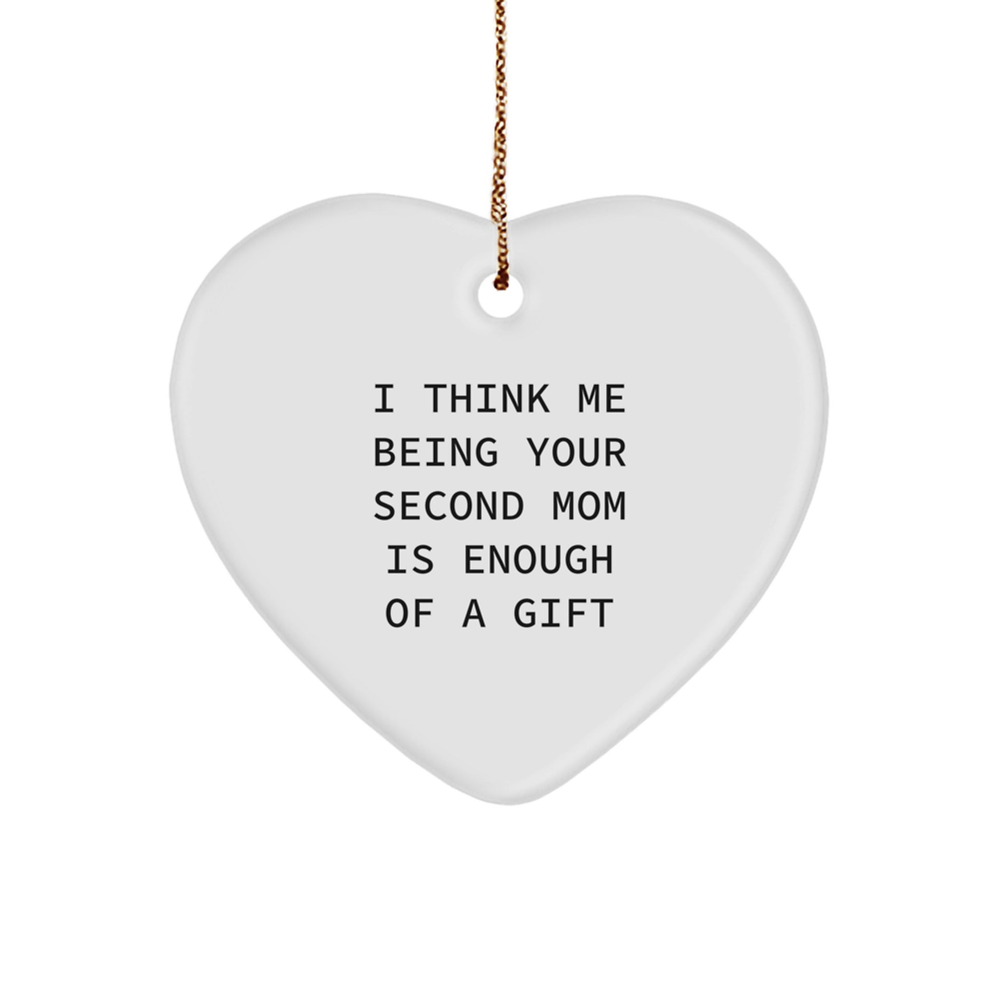 Second Mom Gifts from Family, Funny Heart Ornament for Christmas Unique Gifts, Gift for Second Mom, Family Unique Gifts for Second Mom - Image 1