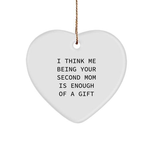 Second Mom Gifts from Family, Funny Heart Ornament for Christmas Unique Gifts, Gift for Second Mom, Family Unique Gifts for Second Mom - Image 1