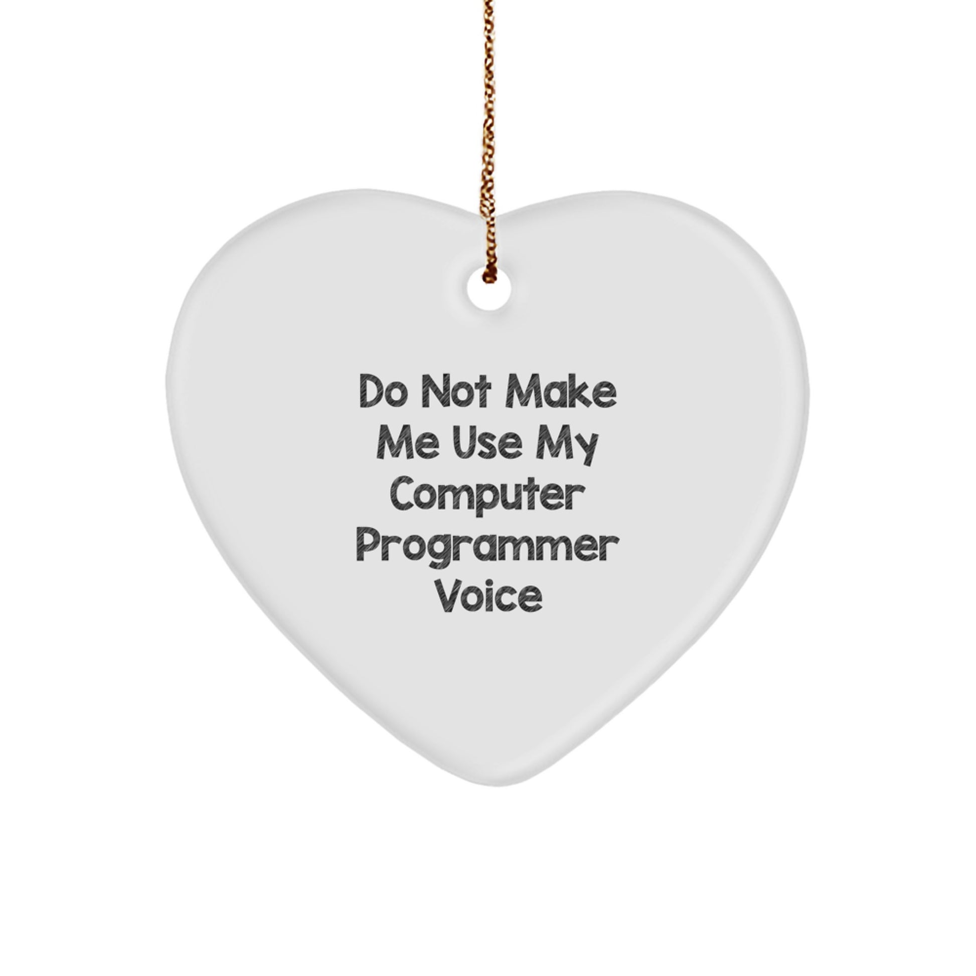 Funny Computer Programmer Gifts for Men - Heart Ornament from Friends, Unique Christmas Decorations for Computer Programmer's Office - Image 1