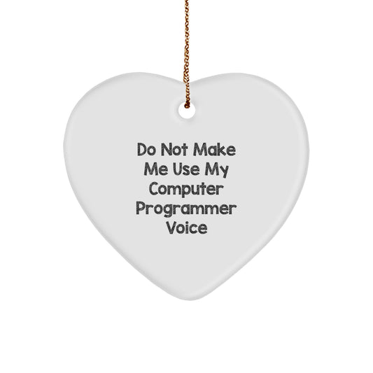 Funny Computer Programmer Gifts for Men - Heart Ornament from Friends, Unique Christmas Decorations for Computer Programmer's Office - Image 1