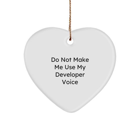 Funny Developer Gifts from Friends, Heart Ornament for Developer Team Members, Christmas Unique Gifts for Men, Women, Coworkers, Family and Friends. - Image 1