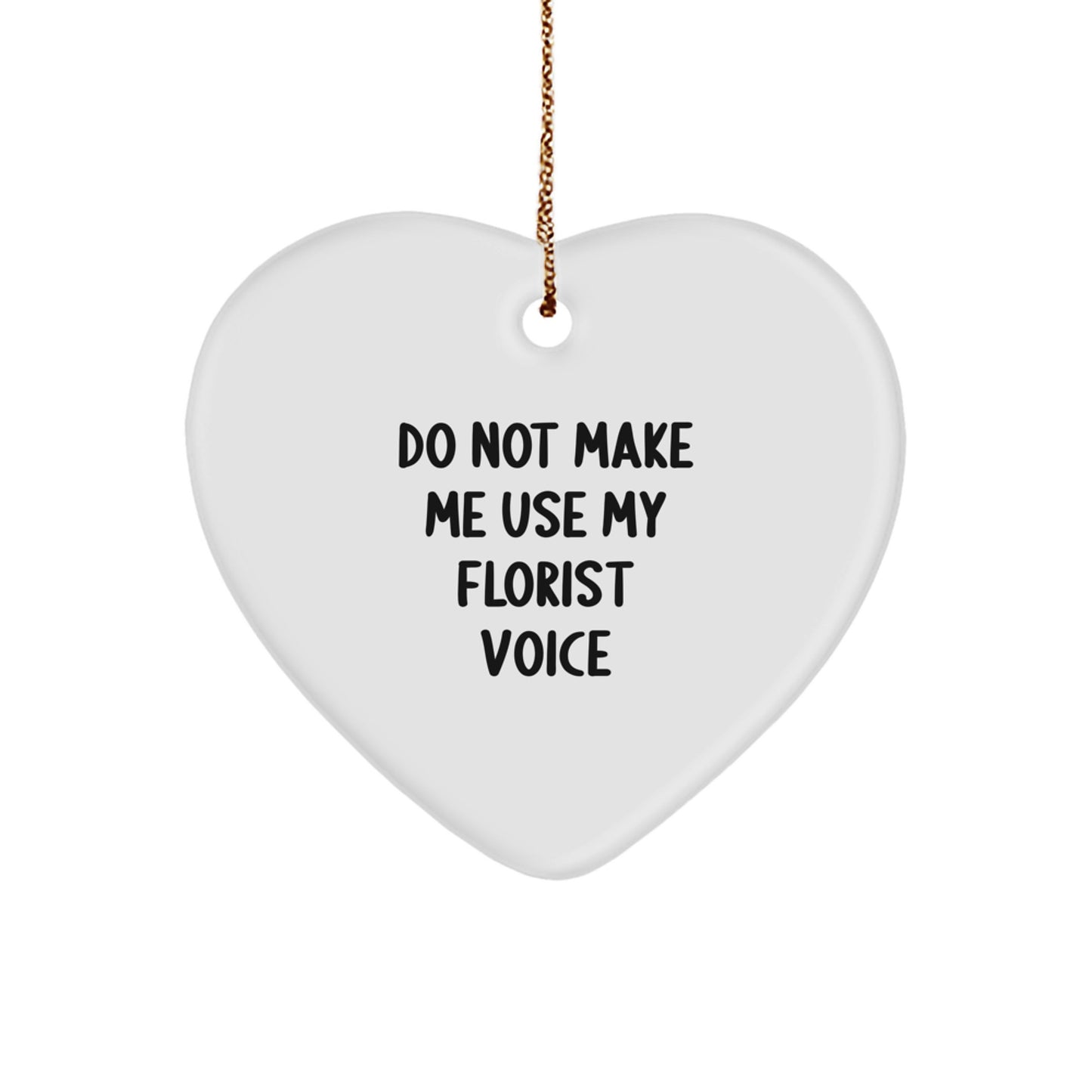 Funny Heart Ornament Gifts from Friends, Unique Christmas Decorations for Florist, White Heart Shaped MDF - Image 1