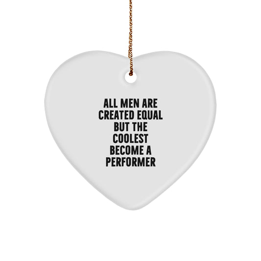 Funny Performer Gifts from Friends for Men Who Become a Star at Christmas Unique Heart Ornaments - Image 1