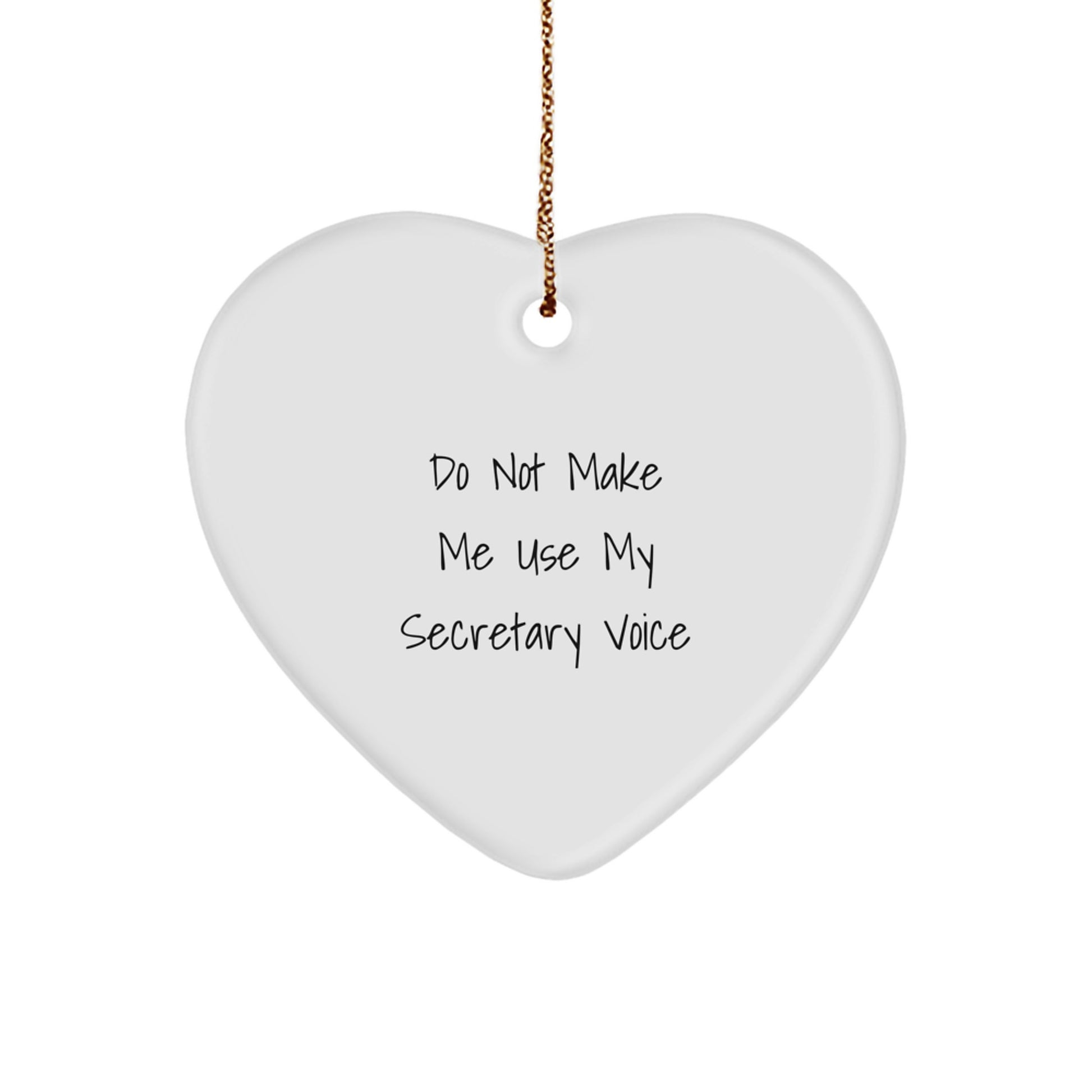 Funny Secretary Gifts from Friends, Heart Ornament with Quirky Quote, Christmas Unique Presents for Secretaries, Office Decorations - Image 1