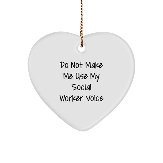 Social Worker Heart Ornament, Funny Quote, Gifts from Family for Social Worker, Christmas Unique Gifts - Image 1