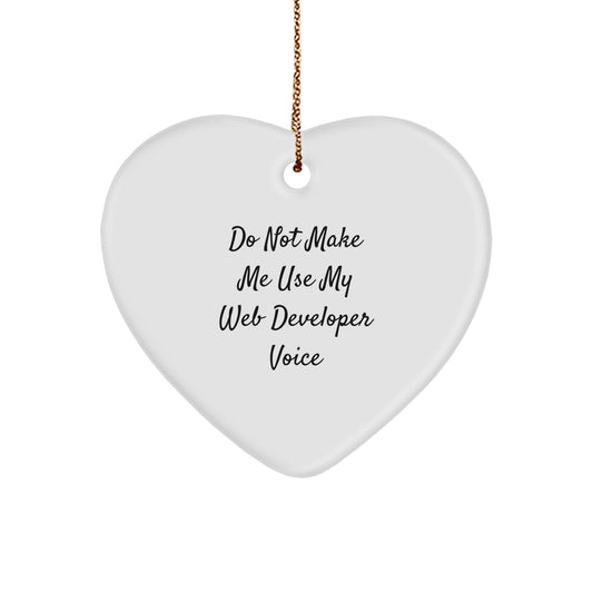 Funny Heart Ornament Gifts from Friends for Web Developer Men Unique Christmas Decorations - Image 1
