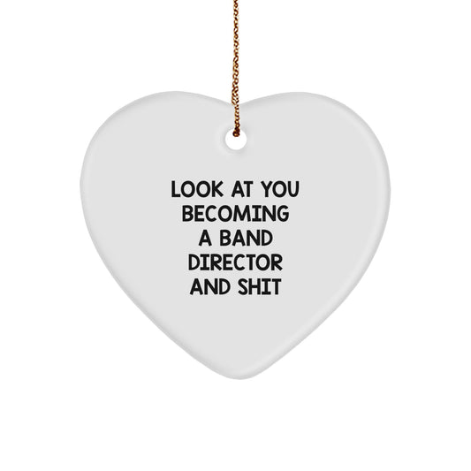 Funny Band Director Heart Ornament Gifts from Friends for Men Christmas Unique - Image 1
