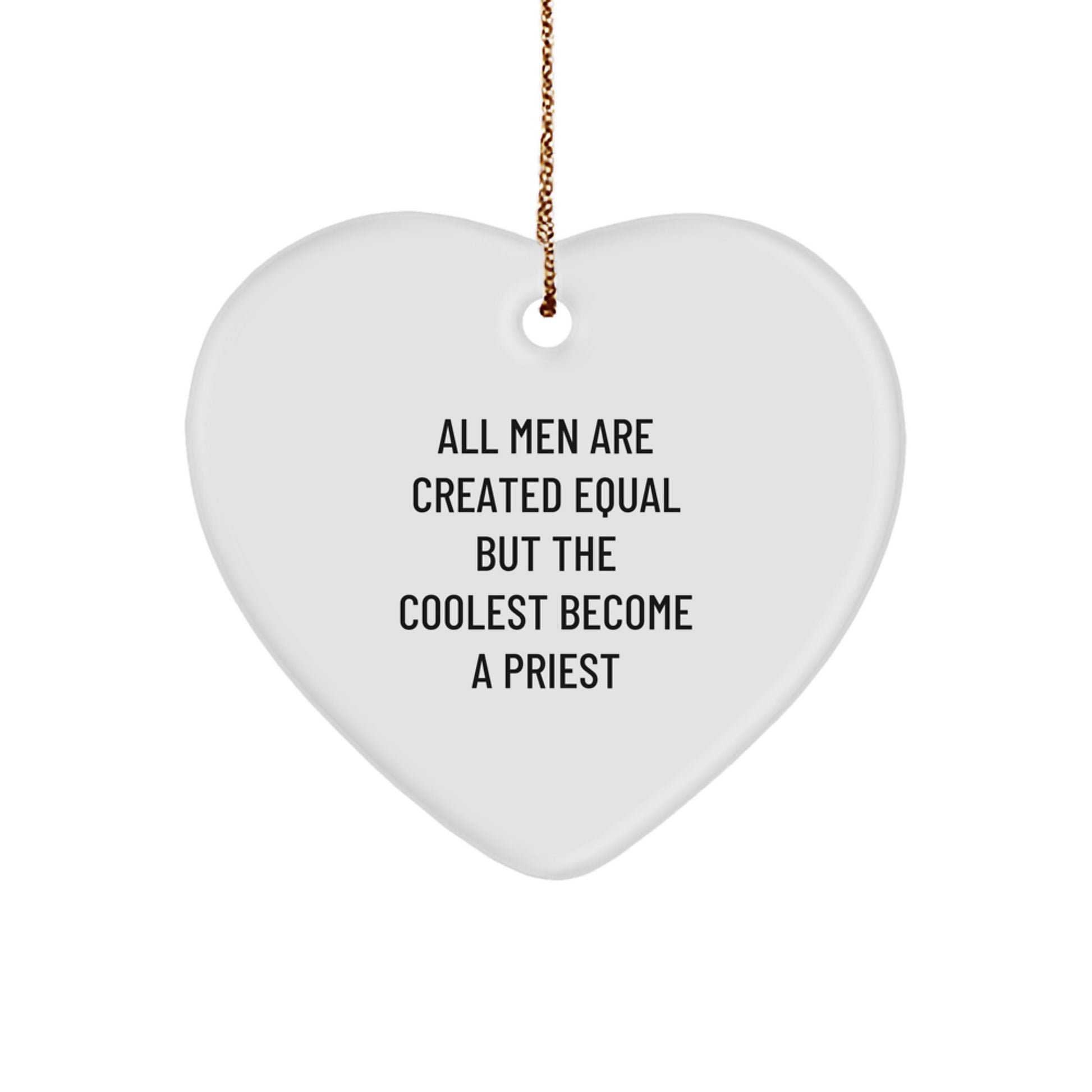 Funny Priest Gifts, Heart Ornament for Priest, Christmas Unique Gifts from Men, Christmas Unique Gift for Priest Friends, Coolest Priest Heart Shaped Ornament - Image 1