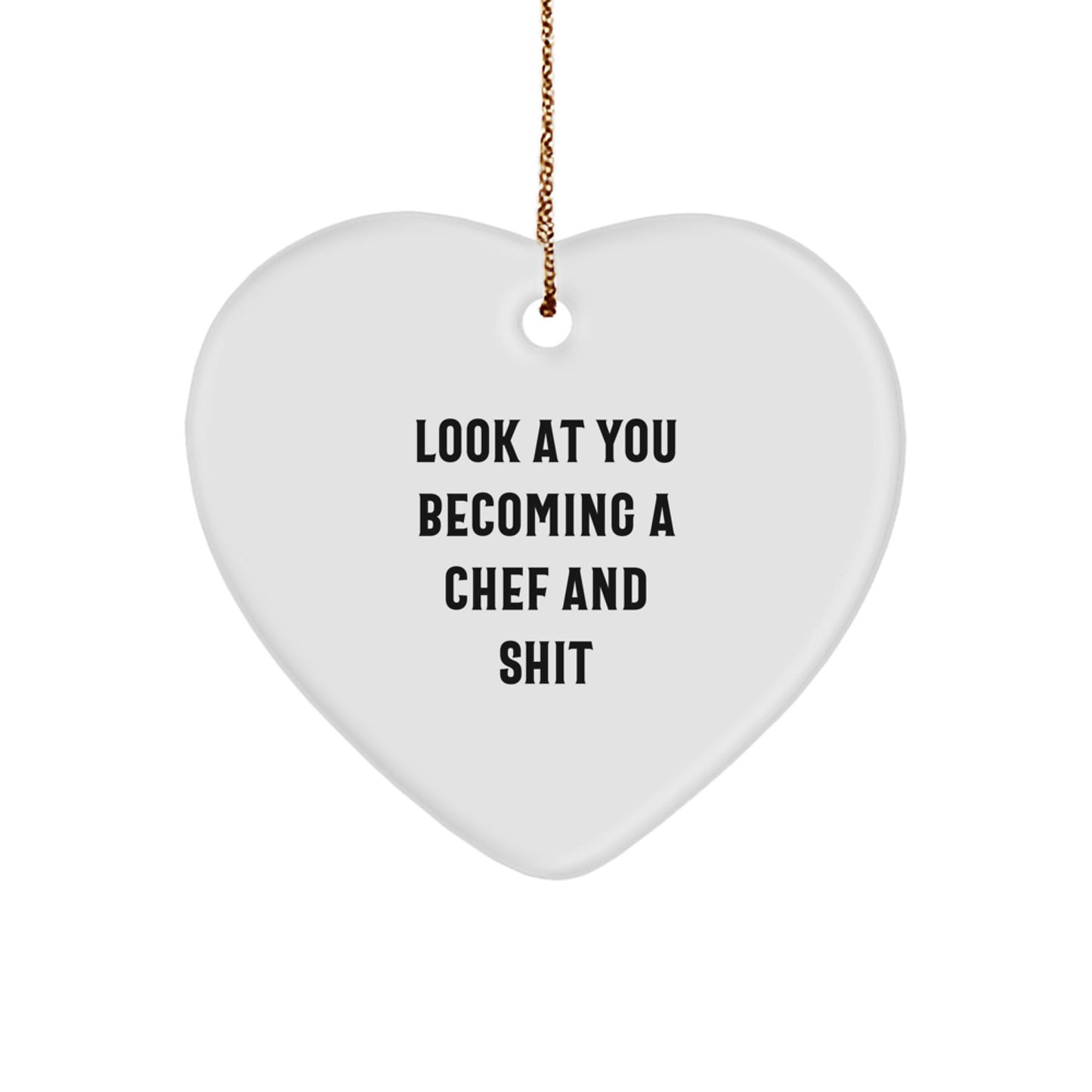 Funny Chef Heart Ornament, Gifts from Family to Chef Friends, Unique Christmas Unique Gifts for Chef Men - Image 1