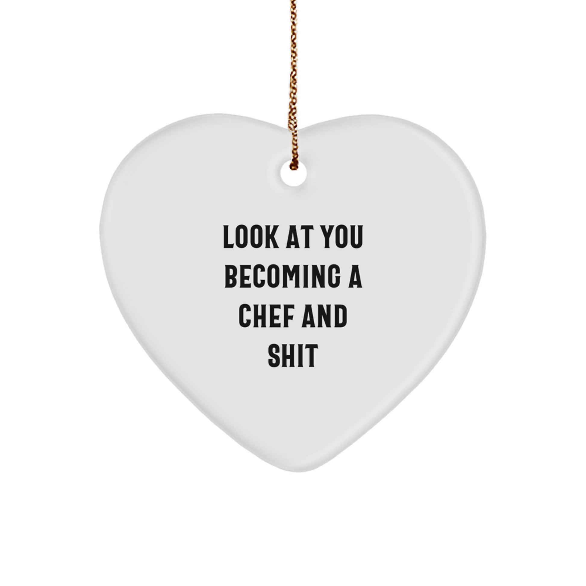 Funny Chef Heart Ornament, Gifts from Family to Chef Friends, Unique Christmas Unique Gifts for Chef Men - Image 1