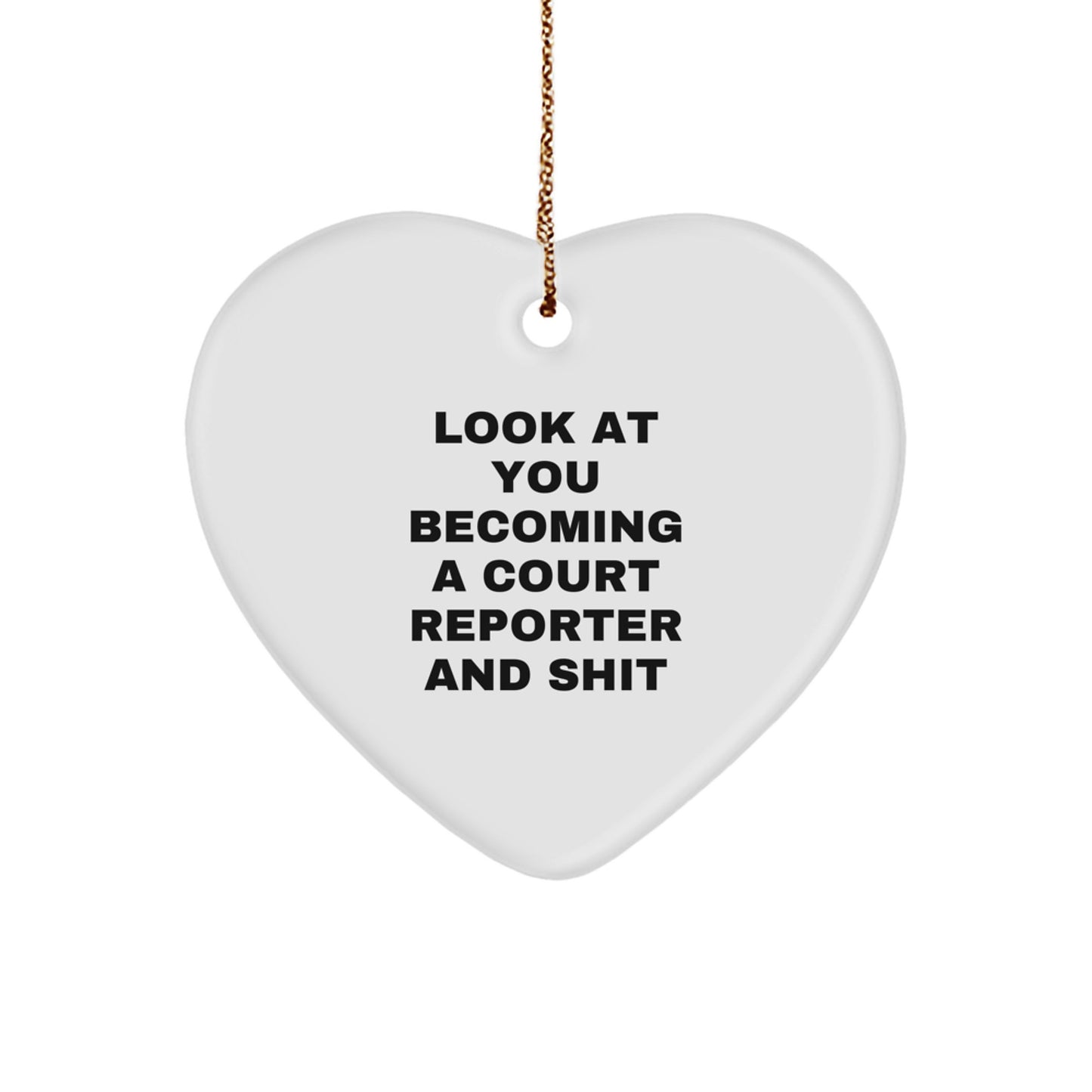 Funny Court Reporter Gifts from Friends, Heart Ornament for Men and Women, Christmas Unique Presents - Image 1