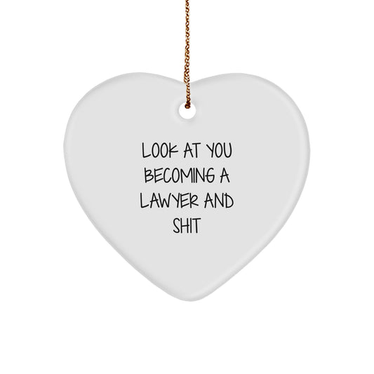 Funny Lawyer Heart Ornament Gifts from Friends for Lawyer Christmas Unique Decorations - Image 1