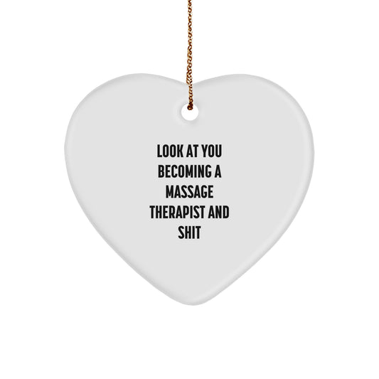 Funny Massage Therapist Heart Ornament Gifts from Men, Women, or Friends to Massage Therapist, Men, Women, or Friends for Christmas Unique Gifts - Image 1