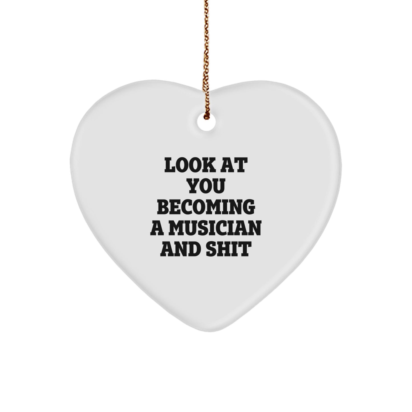 Funny Musician Heart Ornament Gifts from Men to Musician Friends for Christmas Unique Gifts - Image 1