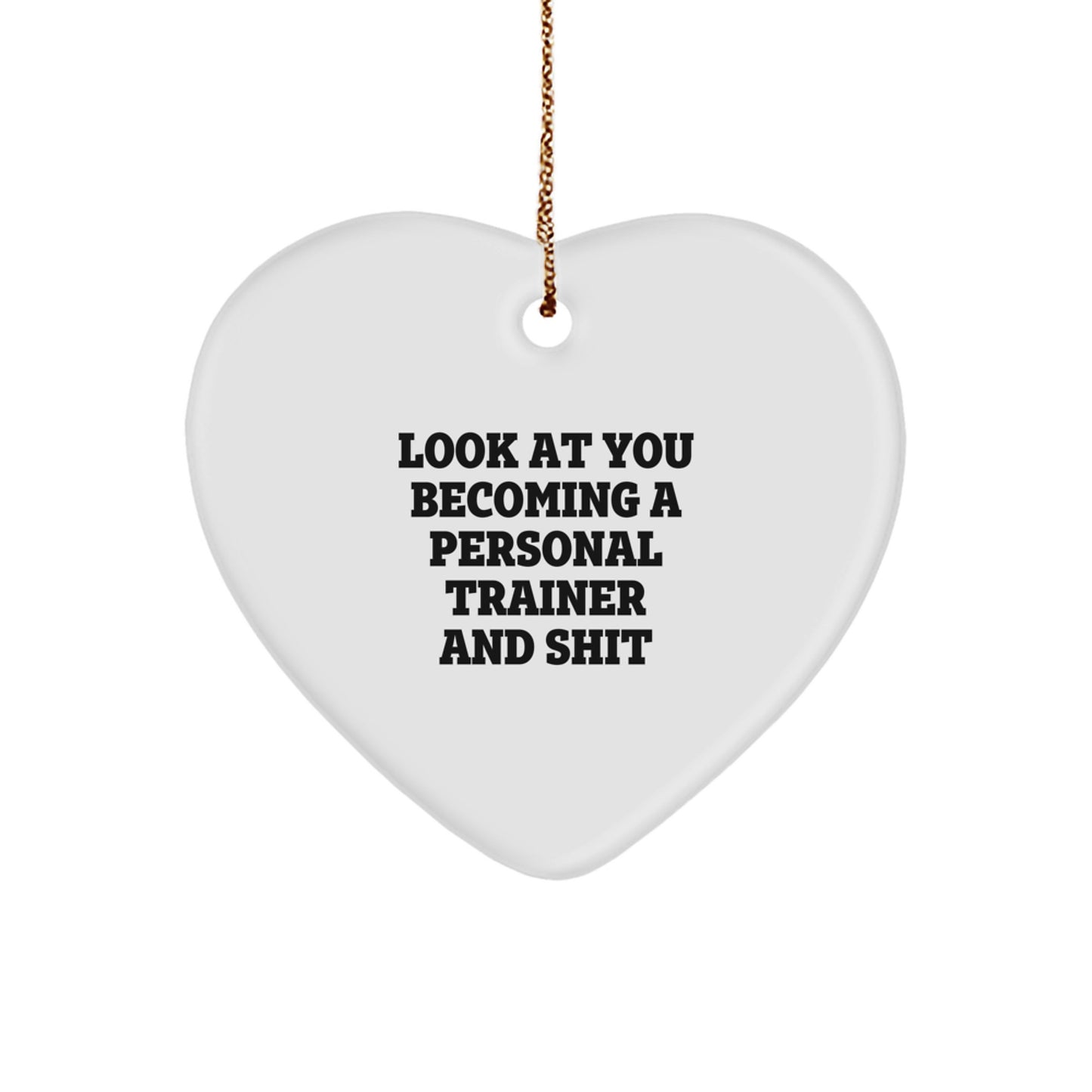 Personal Trainer Heart Ornament Funny Gift for Him, Christmas Unique Gifts from Friends, Personal Trainer Decorations, Inspirational Heart Shaped MDF Decor - Image 1