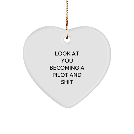 Funny Pilot Heart Ornament Gifts from Men to Friends Pilot Friends - Image 1