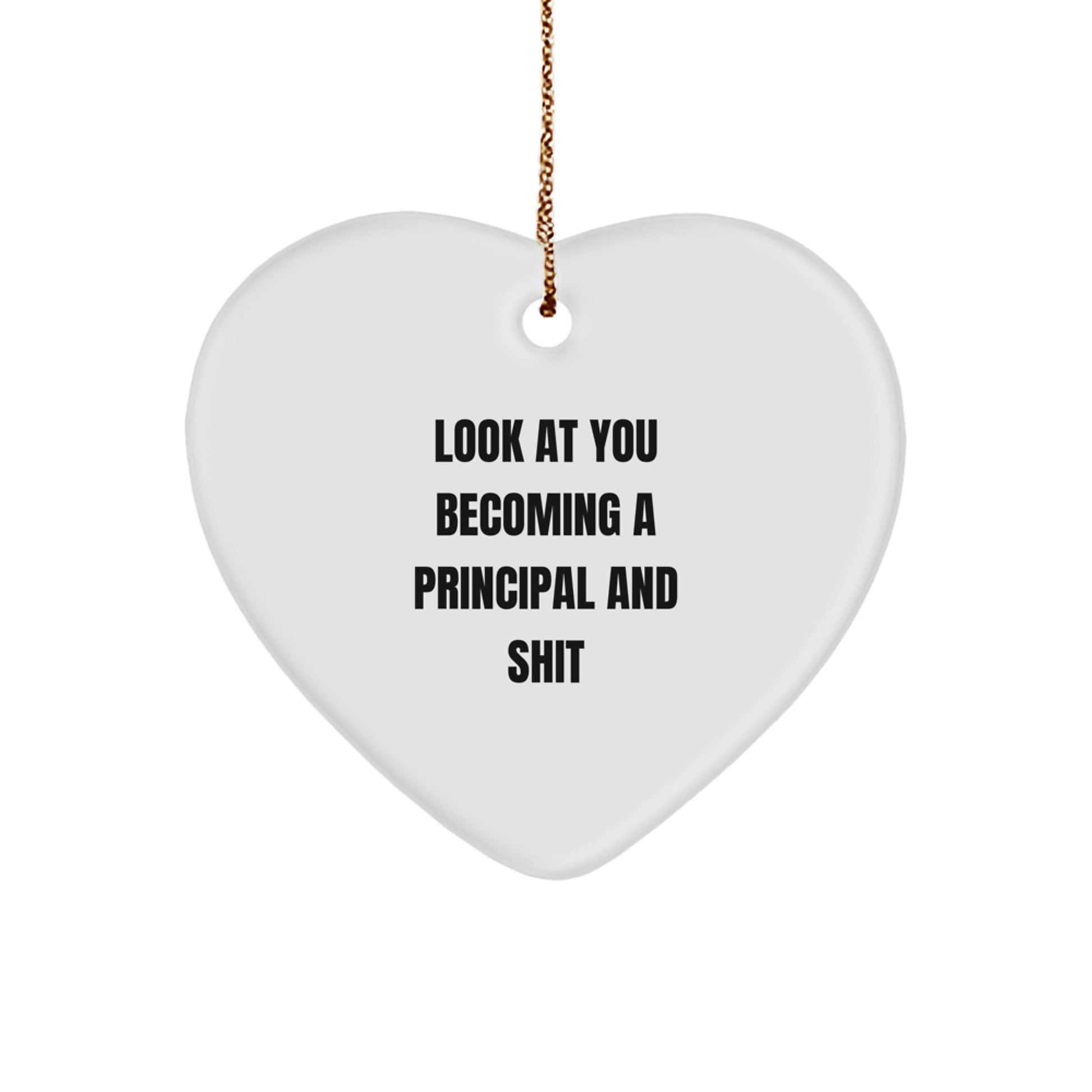 Funny Principal Heart Ornament Gifts from Friends for Principal Men Christmas Unique Gifts - Image 1