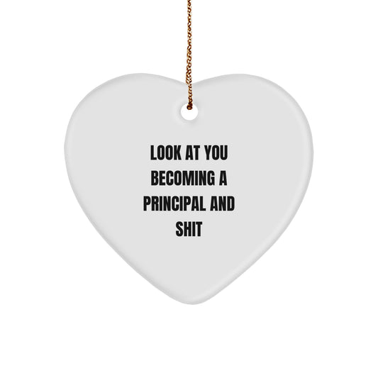 Funny Principal Heart Ornament Gifts from Friends for Principal Men Christmas Unique Gifts - Image 1