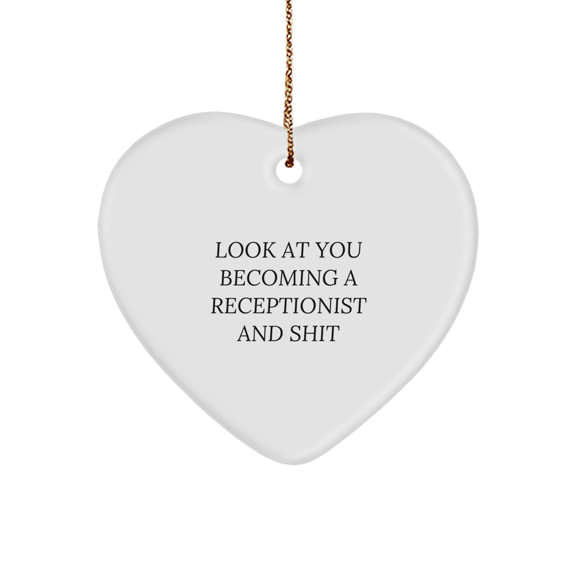 Funny Receptionist Gifts from Friends Unique Heart Ornament, Cute Christmas Unique Gifts for Receptionist, Office Decorations - Image 1