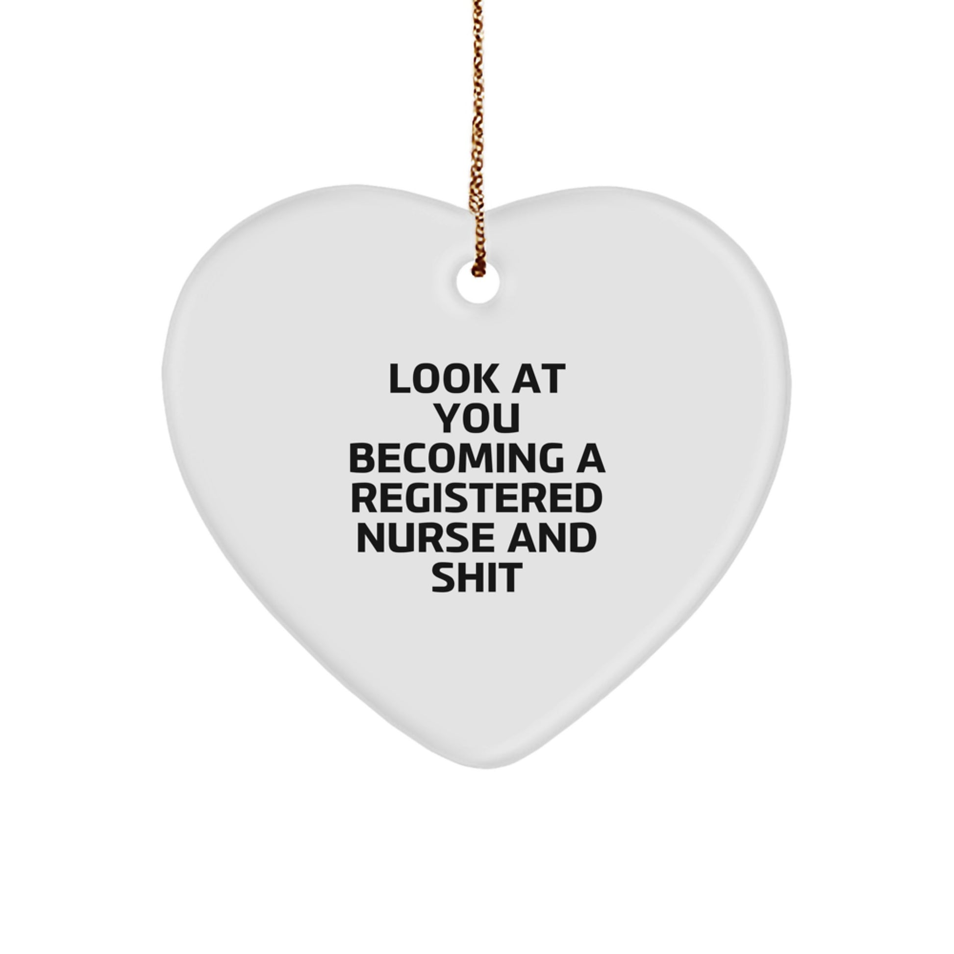 Funny Registered Nurse Gifts from Men, Women, Friends, or Family - Heart Ornament for Christmas Unique Gifts - Image 1