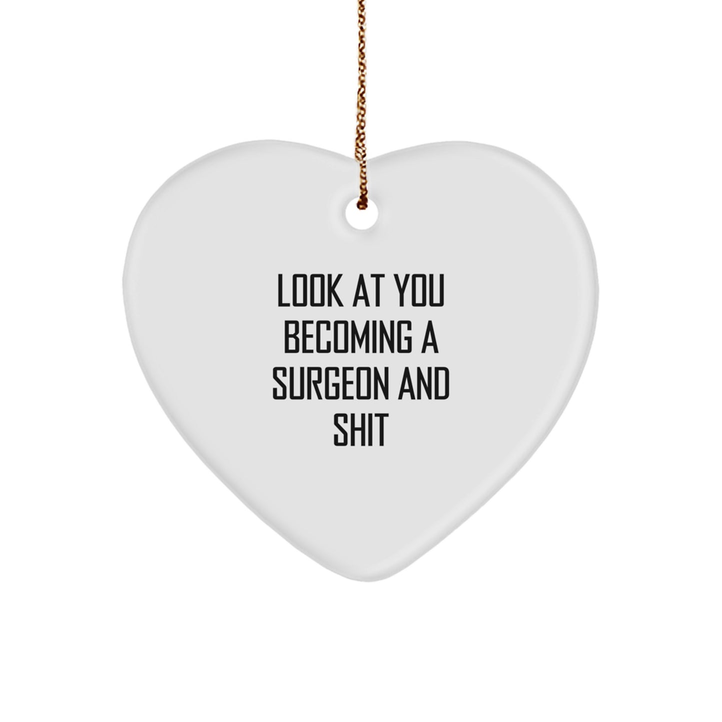 Funny Surgeon Heart Ornament Gifts from Friends, Unique Handmade Heart Shaped Ornament for Surgeon Men, Christmas Unique Gifts for Surgeon - Image 1
