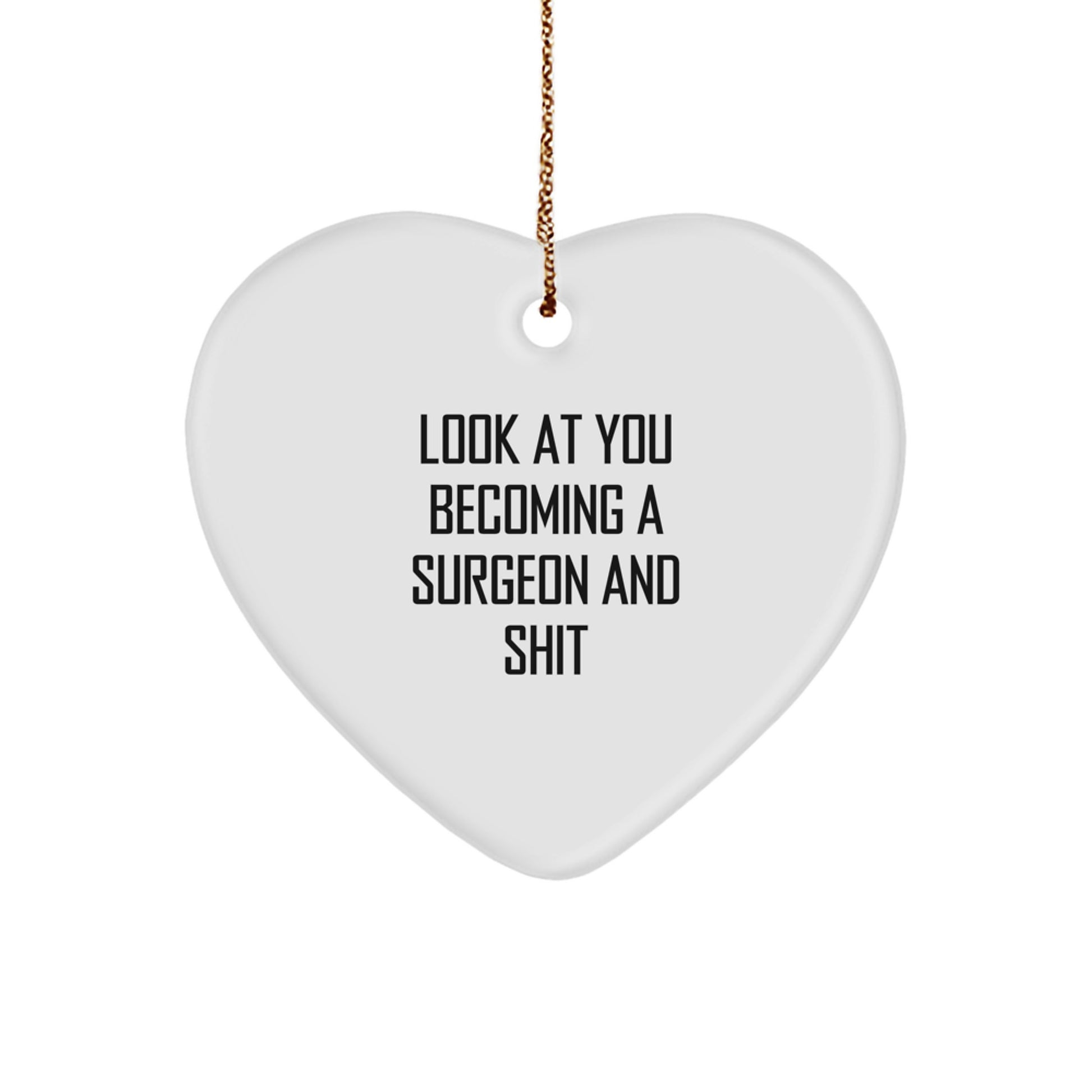 Funny Surgeon Heart Ornament Gifts from Friends, Unique Handmade Heart Shaped Ornament for Surgeon Men, Christmas Unique Gifts for Surgeon - Image 1