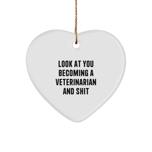Funny Veterinarian Heart Ornaments Gifts from Friends for Christmas - Veterinarian Gifts Ideas - Image 1