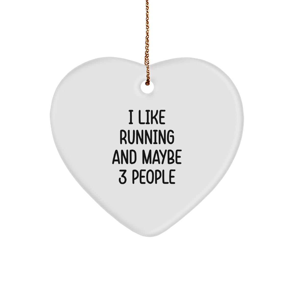 Funny Running Heart Ornament Gifts from Friends for Running Lovers, I Like Running And Maybe 3 People Christmas Unique Decorations - Image 1